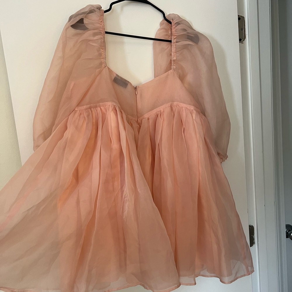 Pink Puff Sleeve Dress - Picture 7 of 7